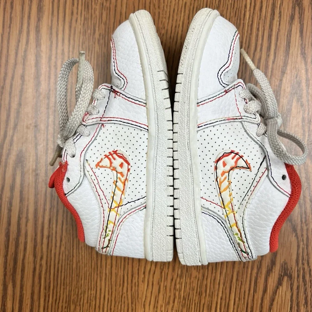 Nike Air Jordan 1 Phat Low 352718-101 White Multicolor Toddler Shoes‎ Size 8C